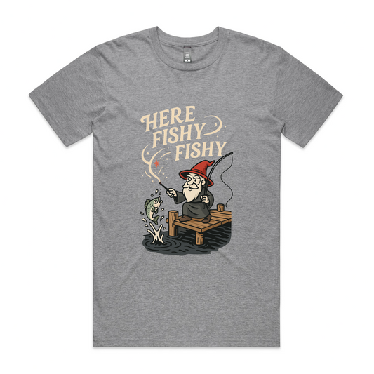 Here Fishy Fishy – Spellcaster Angler Tee