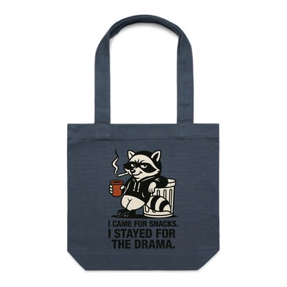 Snack-Obsessed & Drama-Addicted | Raccoon Tote